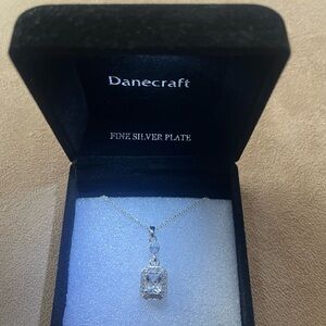 Danecraft Fine Silver Plated CZ Pendant Necklace